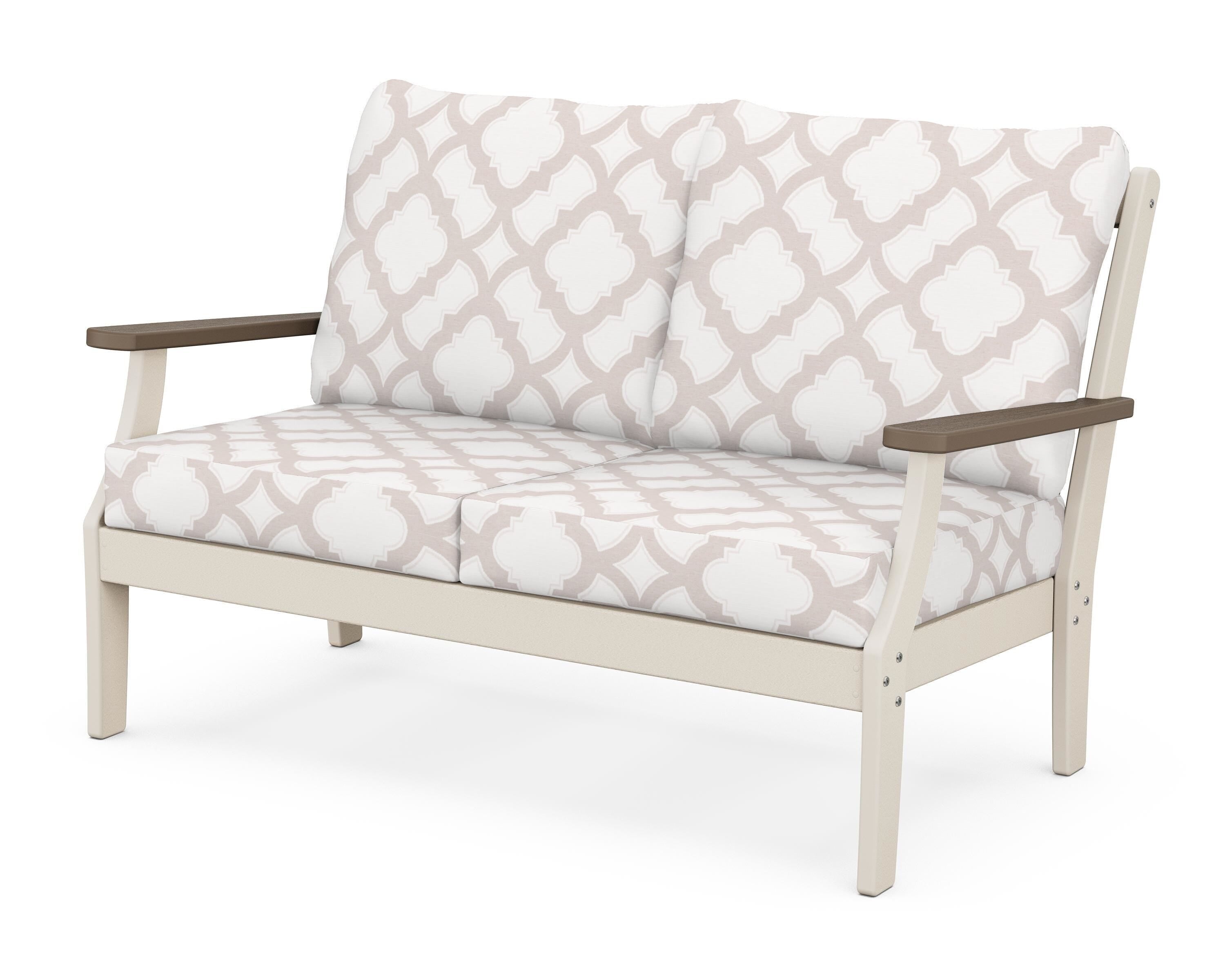 POLYWOOD® Braxton Deep Seating Loveseat in Sand / Kona / Trellis Dune Burlap