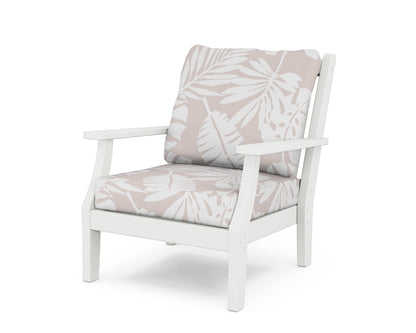 Country Living Wovendale Deep Seating Chair in White / Leaf Dune Burlap