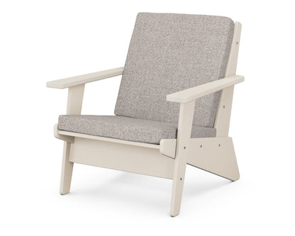 POLYWOOD® Riviera Modern Lounge Chair in Sand / Weathered Tweed