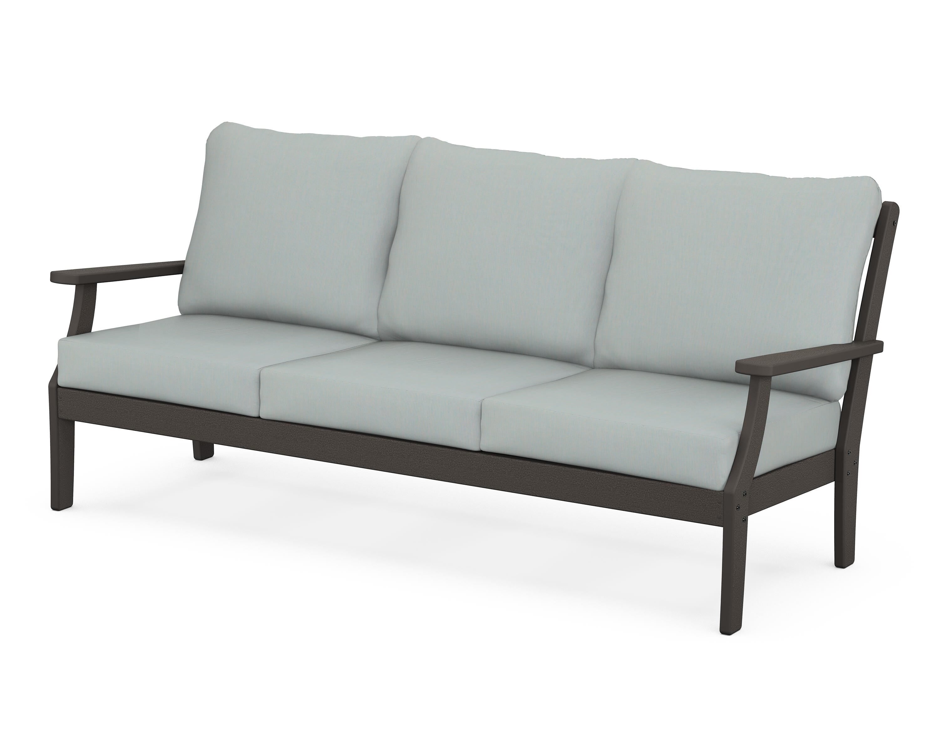 POLYWOOD® Braxton Deep Seating Sofa in Vintage Coffee / Spa