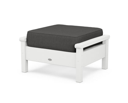 POLYWOOD® Harbour Deep Seating Ottoman in White / Spectrum Carbon