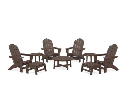 POLYWOOD® Vineyard Grand Adirondack 9-Piece Conversation Set in Mahogany