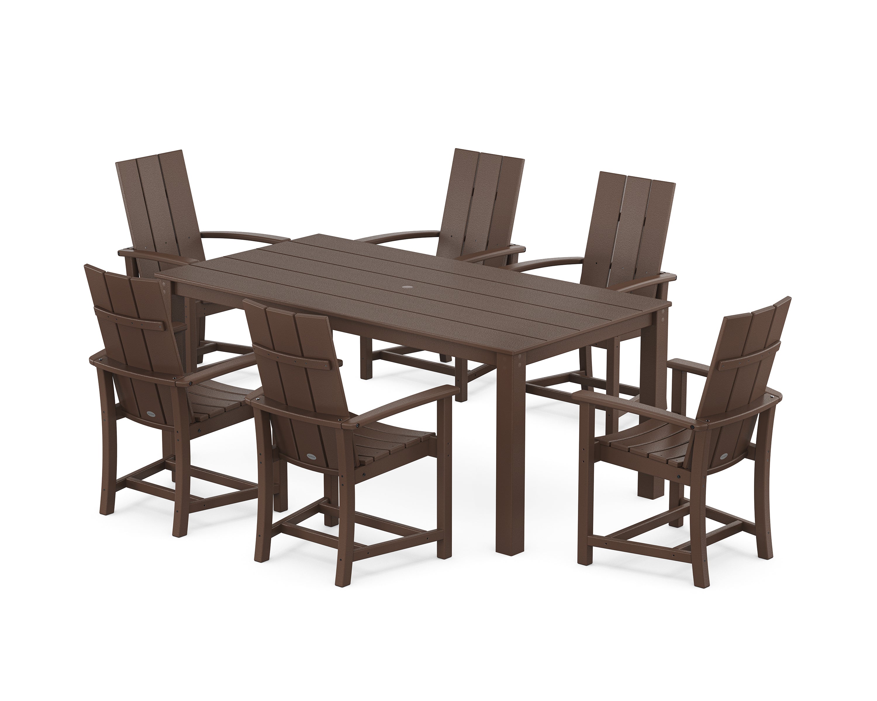 POLYWOOD® Modern Adirondack 7-Piece Parsons Dining Set in Mahogany