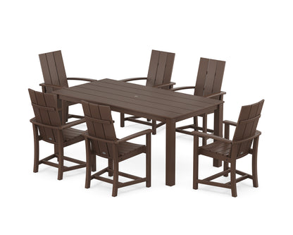 POLYWOOD® Modern Adirondack 7-Piece Parsons Dining Set in Mahogany