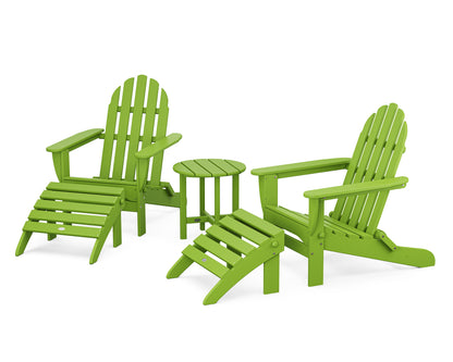 POLYWOOD® Classic Adirondack 5-Piece Casual Set in Lime