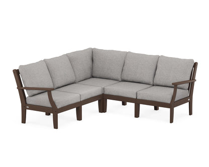 POLYWOOD® Braxton Modular 5-Piece Deep Seating Set in Mahogany / Grey Mist