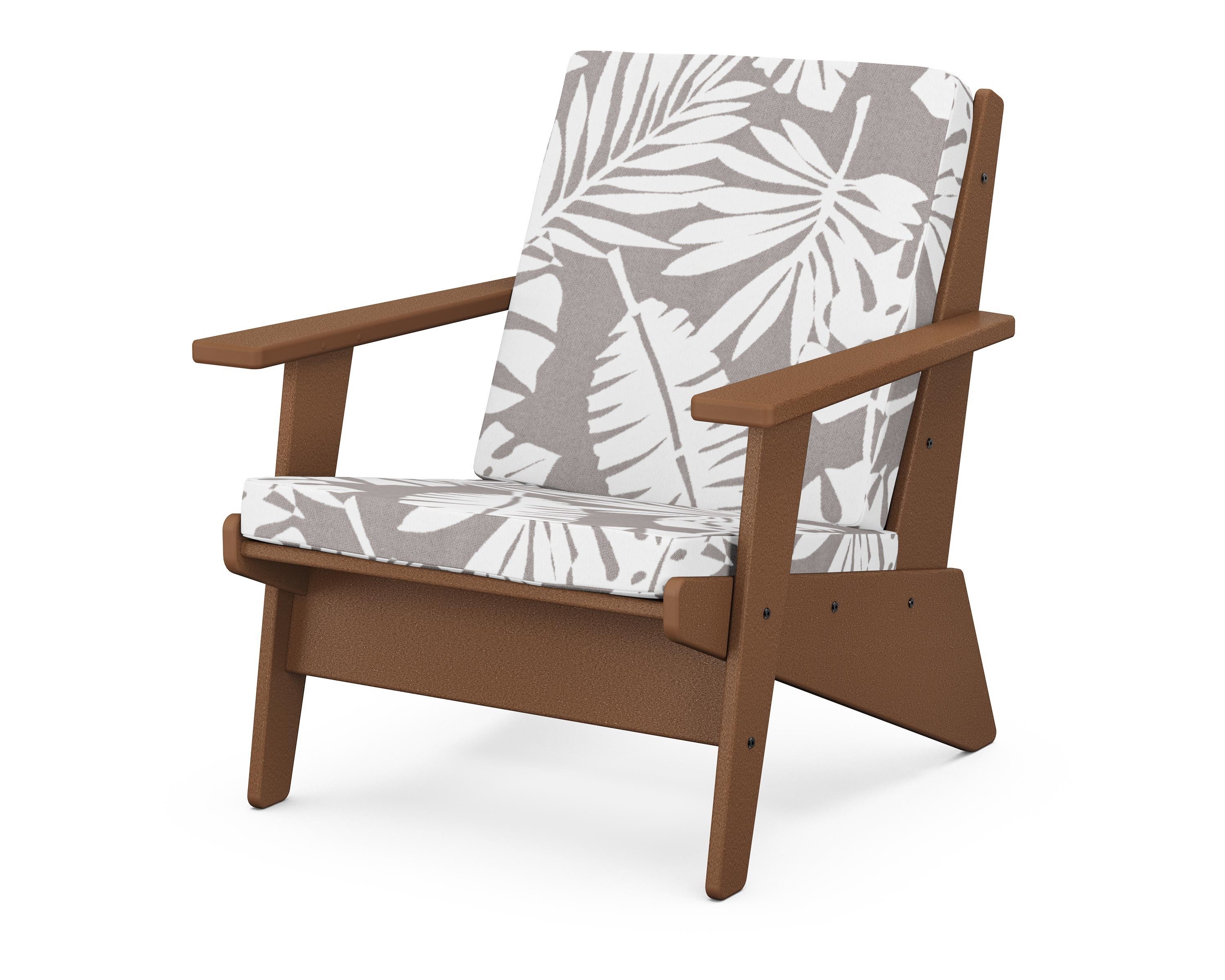 POLYWOOD® Riviera Modern Lounge Chair in Teak / Leaf Grey Mist