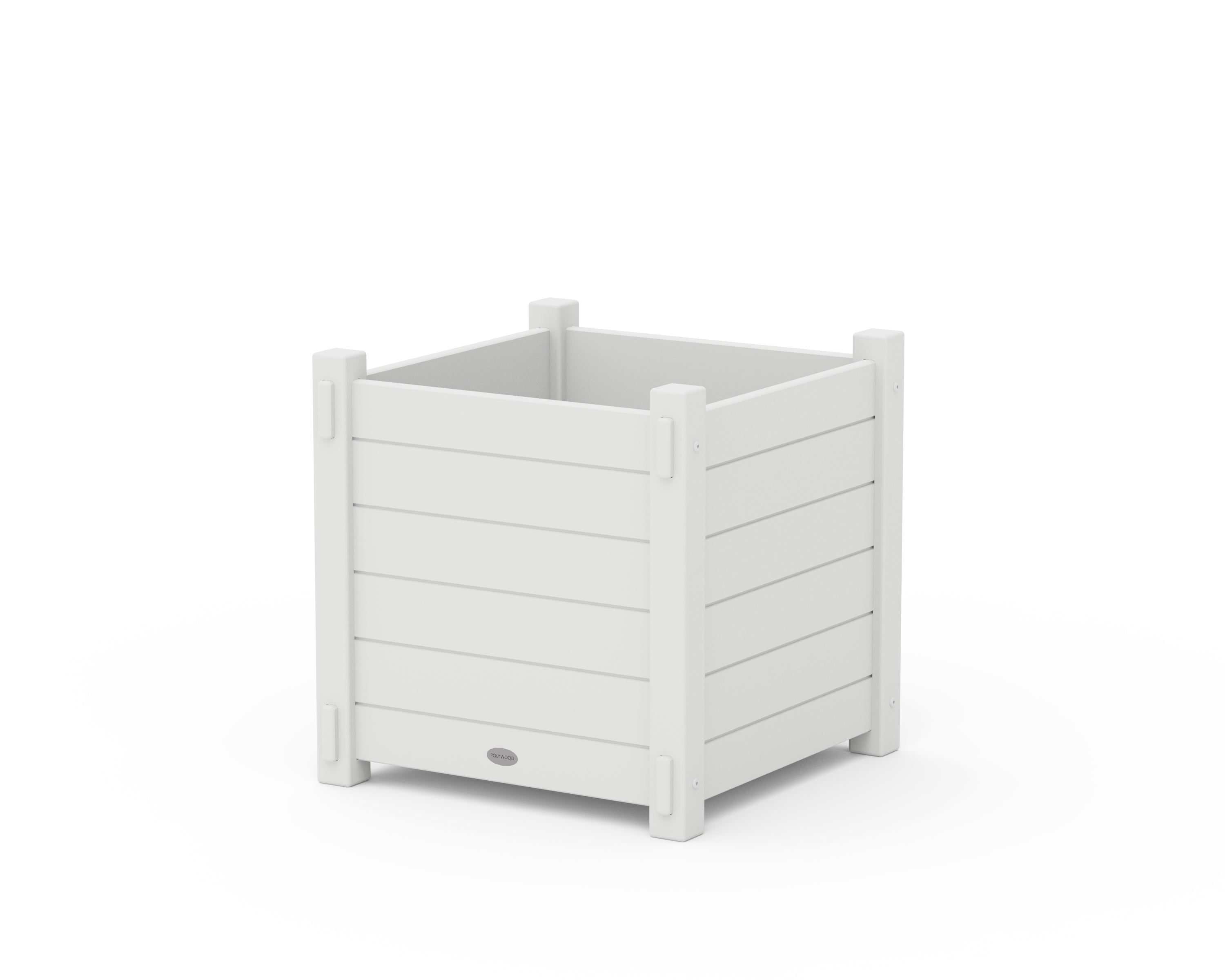 POLYWOOD® Nautical Large Square Planter Box in White
