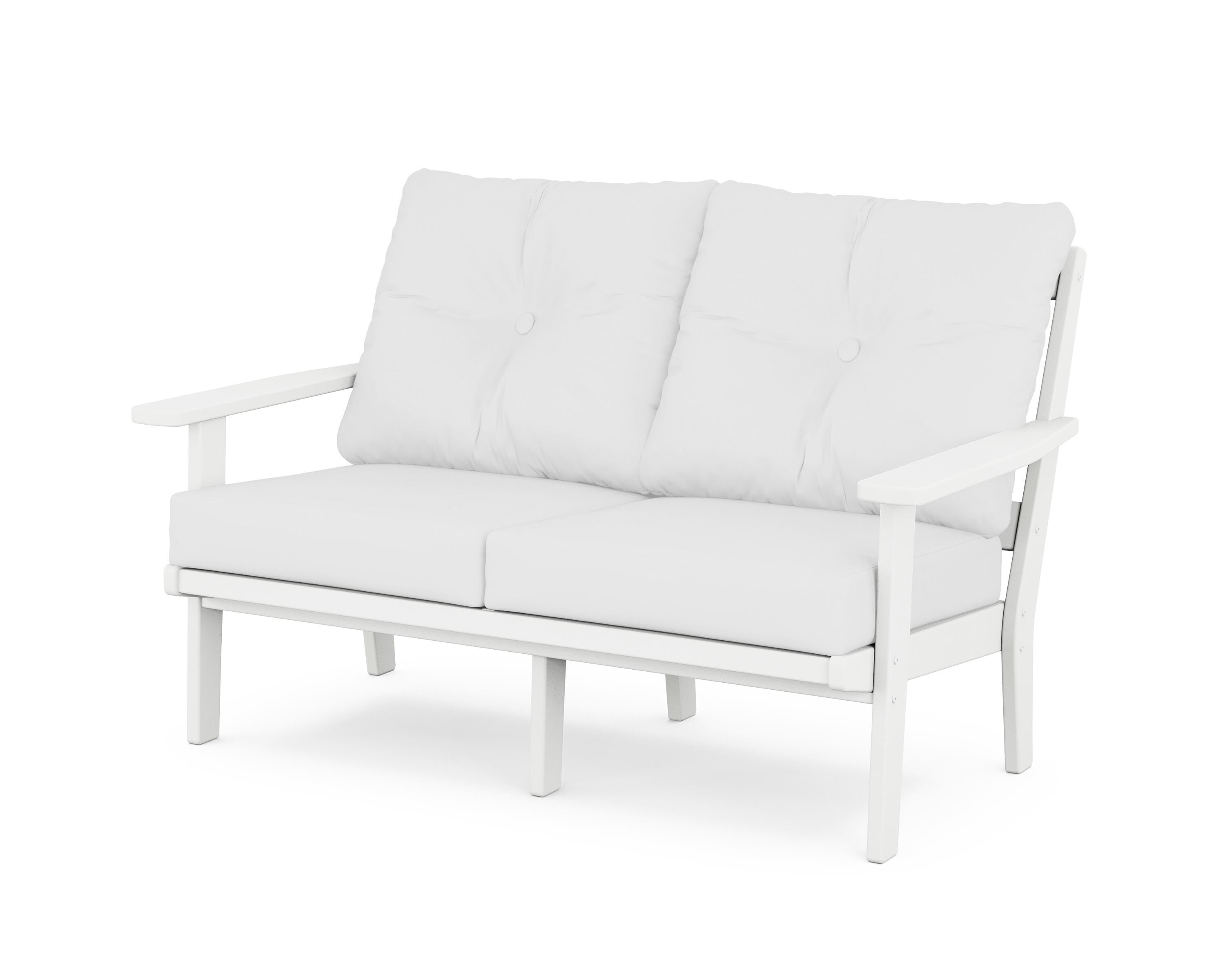 POLYWOOD® Oxford Deep Seating Loveseat in White / Natural