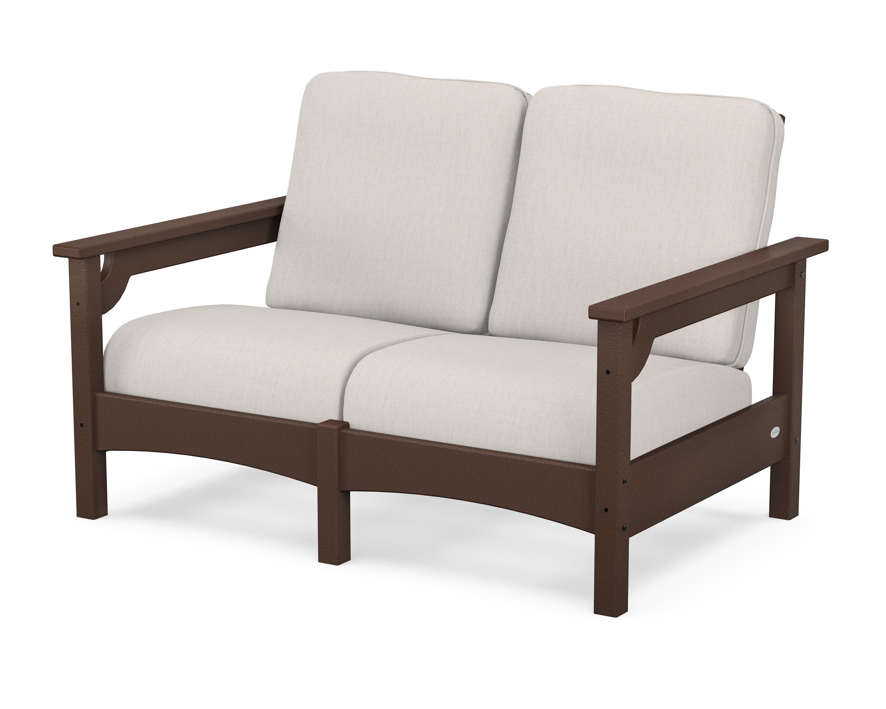 POLYWOOD® Club Loveseat in Mahogany / Cast Ash