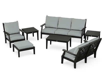 Country Living Wovendale 7-Piece Deep Seating Set in Black / Spa