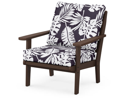 POLYWOOD® Lakeside Deep Seating Chair in Mahogany / Leaf Navy