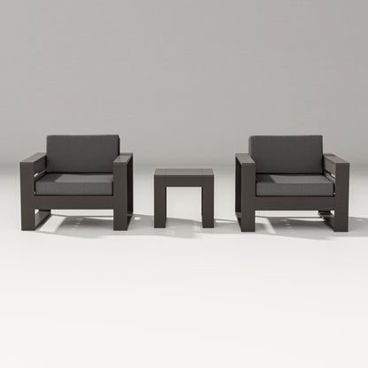 PW Designer Series Latitude 3-Piece Lounge Chair Set in Vintage Coffee / Spectrum Carbon