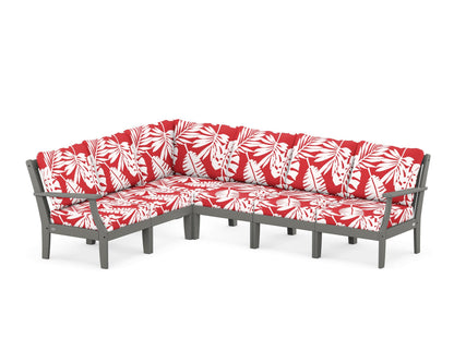 POLYWOOD® Braxton Modular 6-Piece Deep Seating Set in Slate Grey / Leaf Crimson