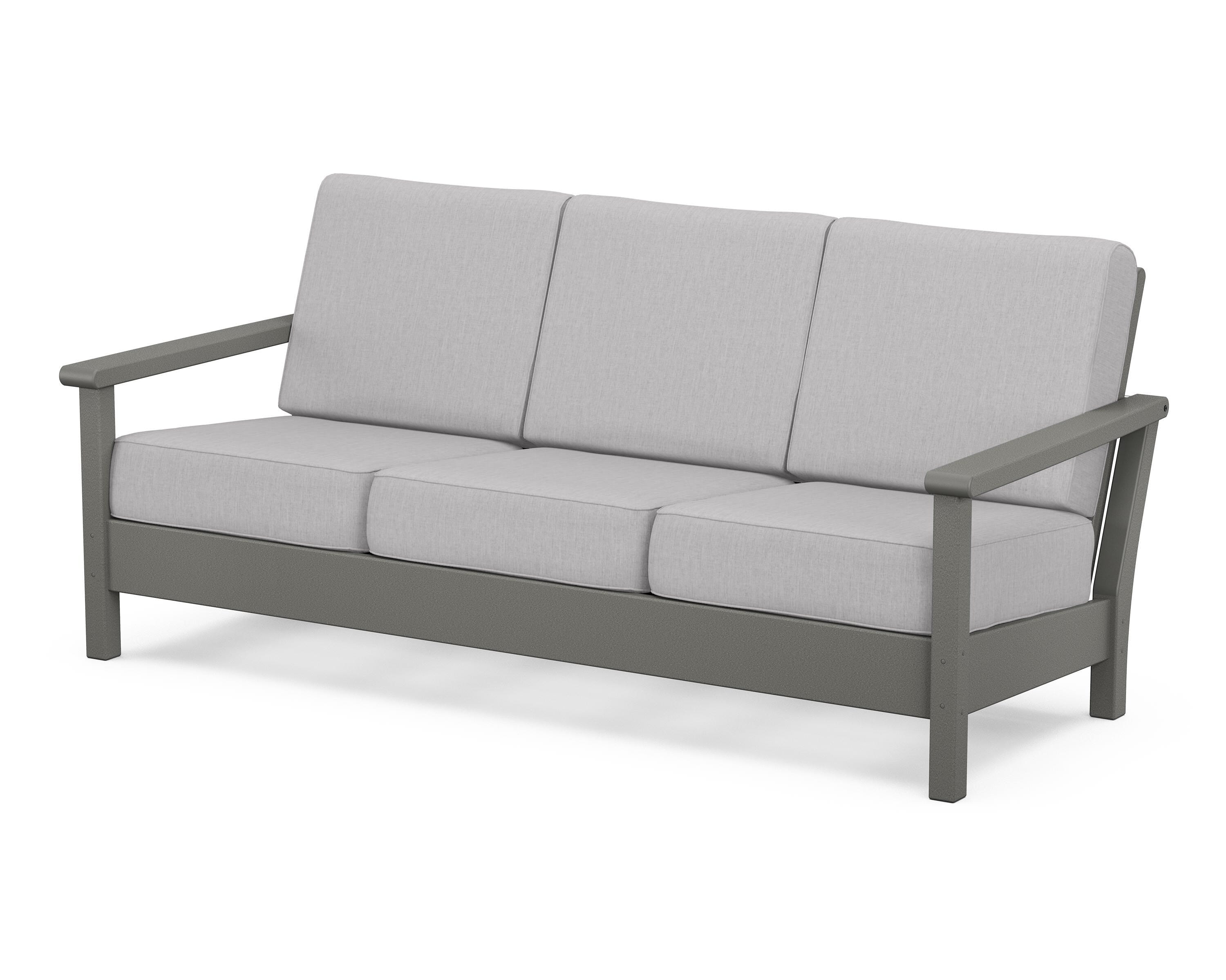 POLYWOOD® Harbour Deep Seating Sofa in Slate Grey / Granite