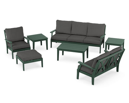 POLYWOOD® Braxton 7-Piece Deep Seating Set in Green / Spectrum Carbon