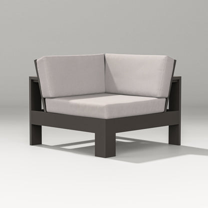 PW Designer Series Latitude Modular Corner Chair in Vintage Coffee / Dune Burlap
