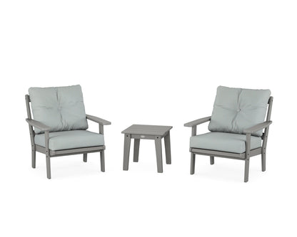 POLYWOOD® Prairie 3-Piece Deep Seating Set in Slate Grey / Spa