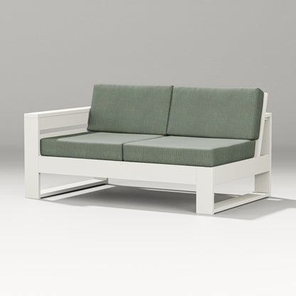 PW Designer Series Latitude Modular Left Arm Loveseat in Vintage White / Cast Sage