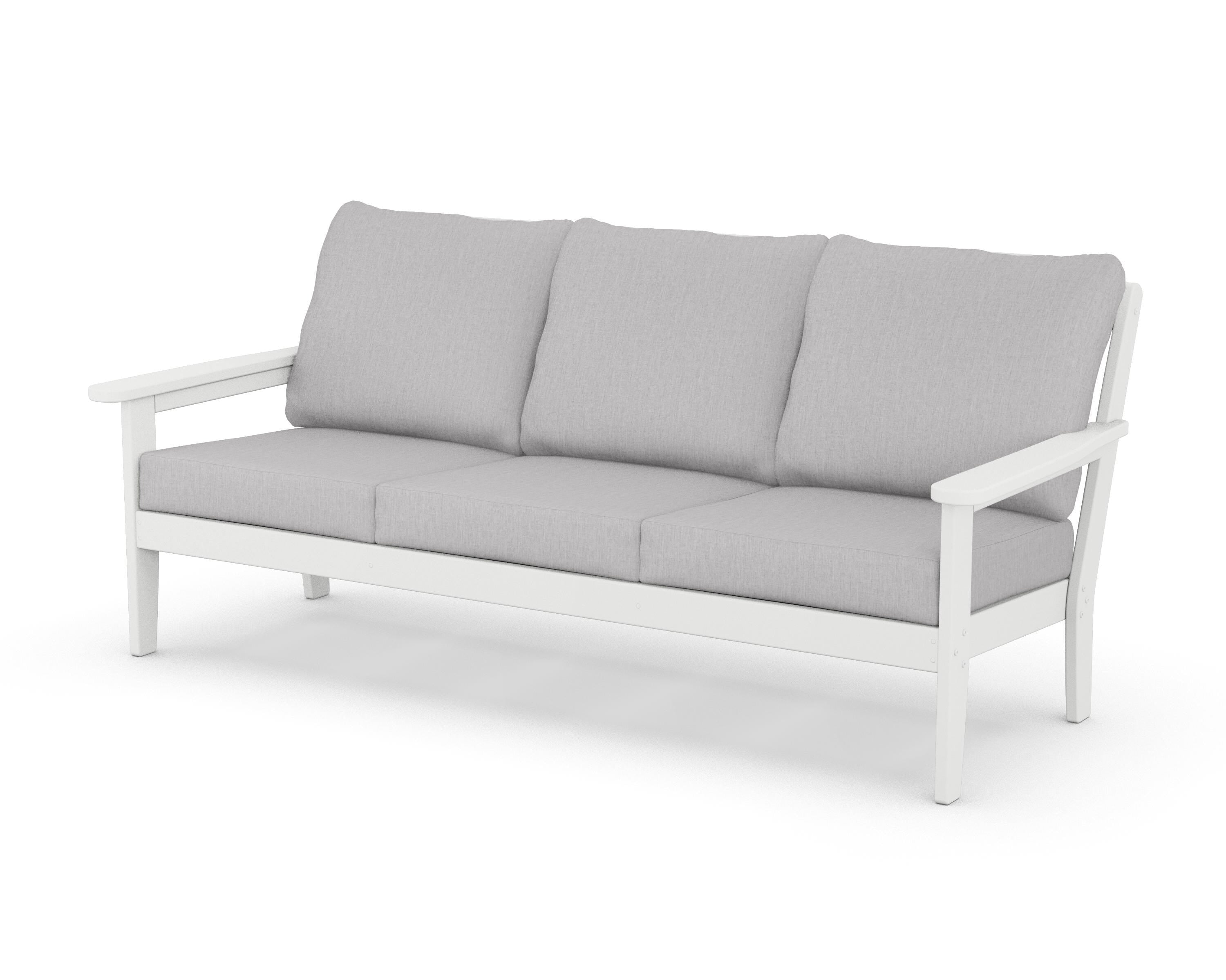 Country Living Cottage Deep Seating Sofa in White / Granite