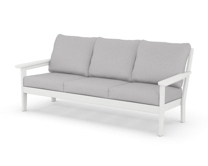 Country Living Cottage Deep Seating Sofa in White / Granite