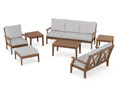 POLYWOOD® Braxton 7-Piece Deep Seating Set in Teak / Granite