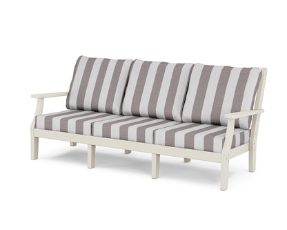 Country Living Wovendale Deep Seating Sofa in Sand / Cabana Stripe Grey Mist