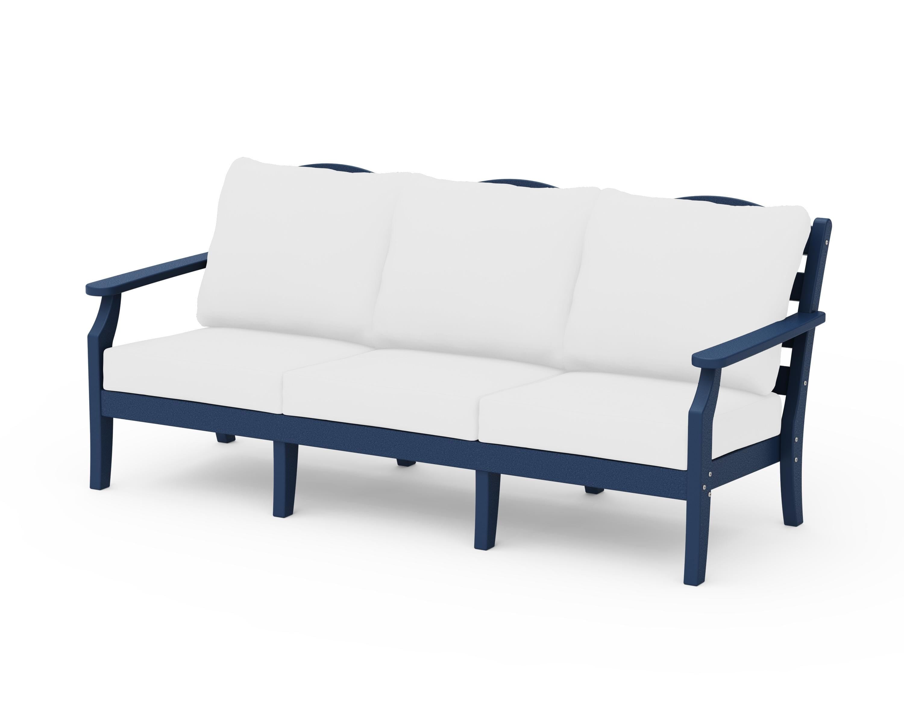 Draper James™ by  POLYWOOD® Savannah Deep Seating Sofa in Navy / Natural