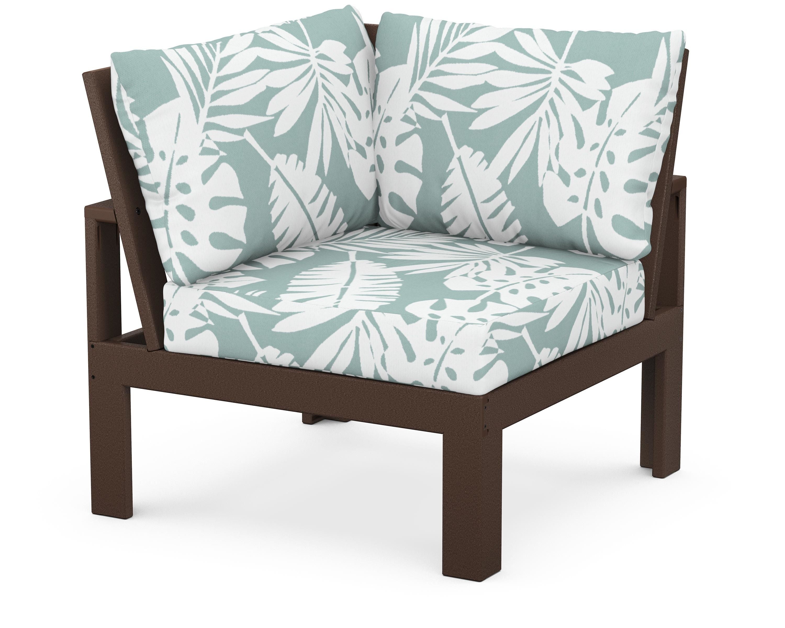 Unbranded Modular Corner Chair in Mahogany / Leaf Glacier Spa