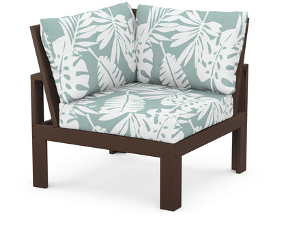 Unbranded Modular Corner Chair in Mahogany / Leaf Glacier Spa