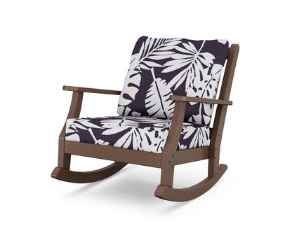Country Living Wovendale Deep Seating Rocking Chair in Mahogany / Leaf Navy