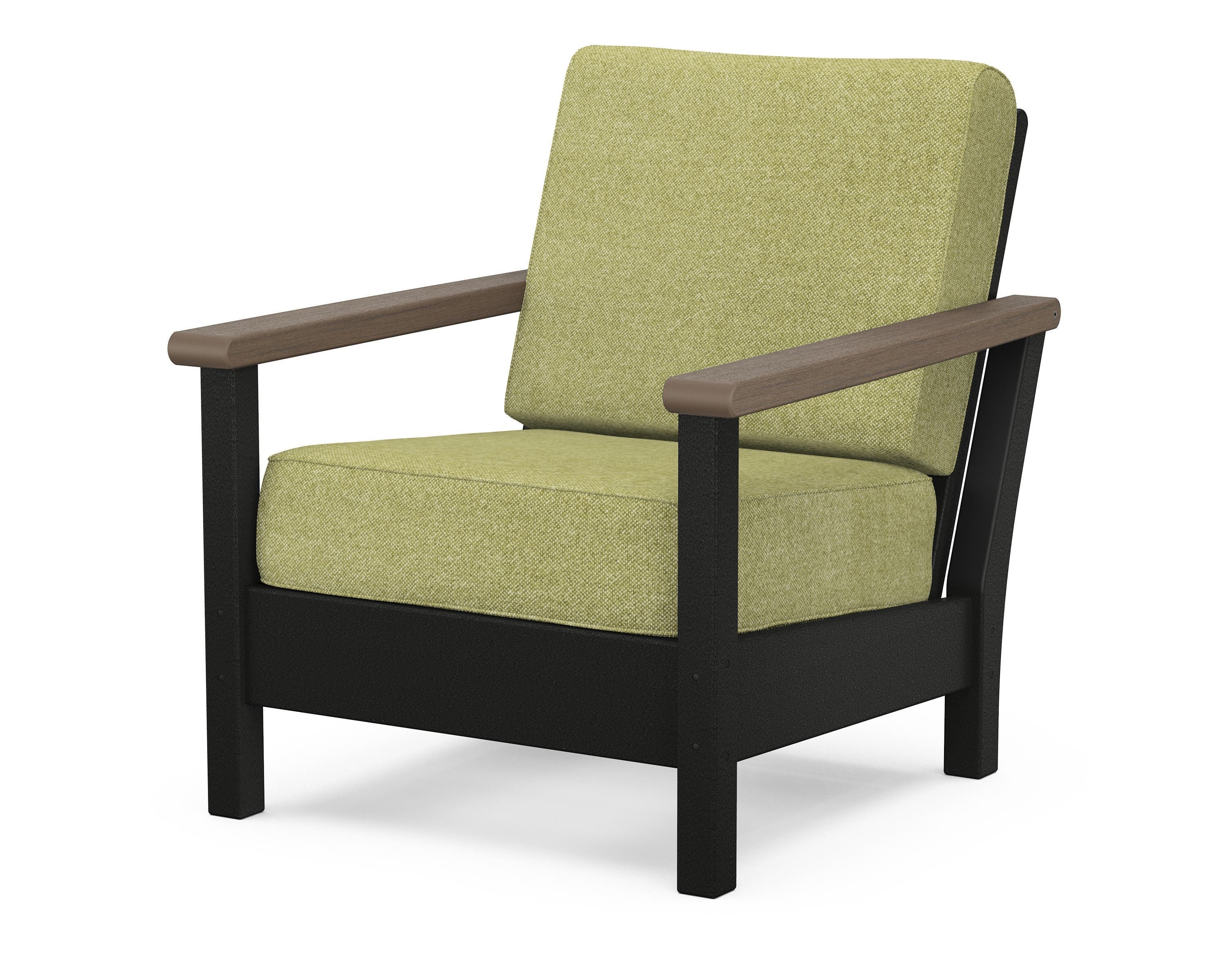 POLYWOOD® Harbour Deep Seating Chair in Black / Kona / Chartreuse Boucle