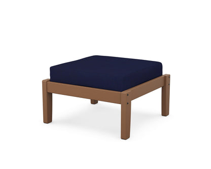 Unbranded Deep Seating Ottoman in Teak / Navy