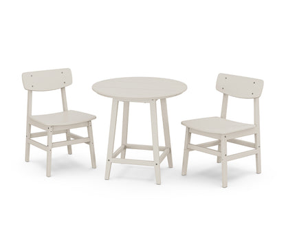 POLYWOOD® Modern Studio Urban Chair 3-Piece Round Bistro Dining Set in Sand