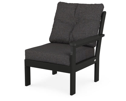 POLYWOOD® Vineyard Modular Right Arm Chair in Black / Ash Charcoal