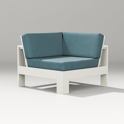 PW Designer Series Latitude Modular Corner Chair in Vintage White / Ocean Teal