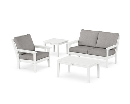 Country Living Wovendale 4-Piece Deep Seating Set in White / Grey Mist