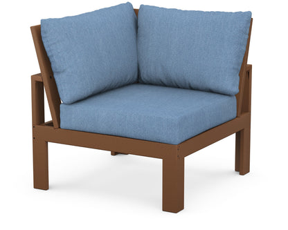 Unbranded Modular Corner Chair in Teak / Sky Blue