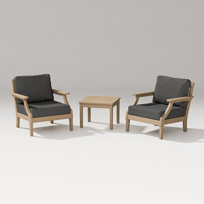 PW Designer Series Estate 3-Piece Lounge Chair Set in Vintage Sahara / Spectrum Carbon