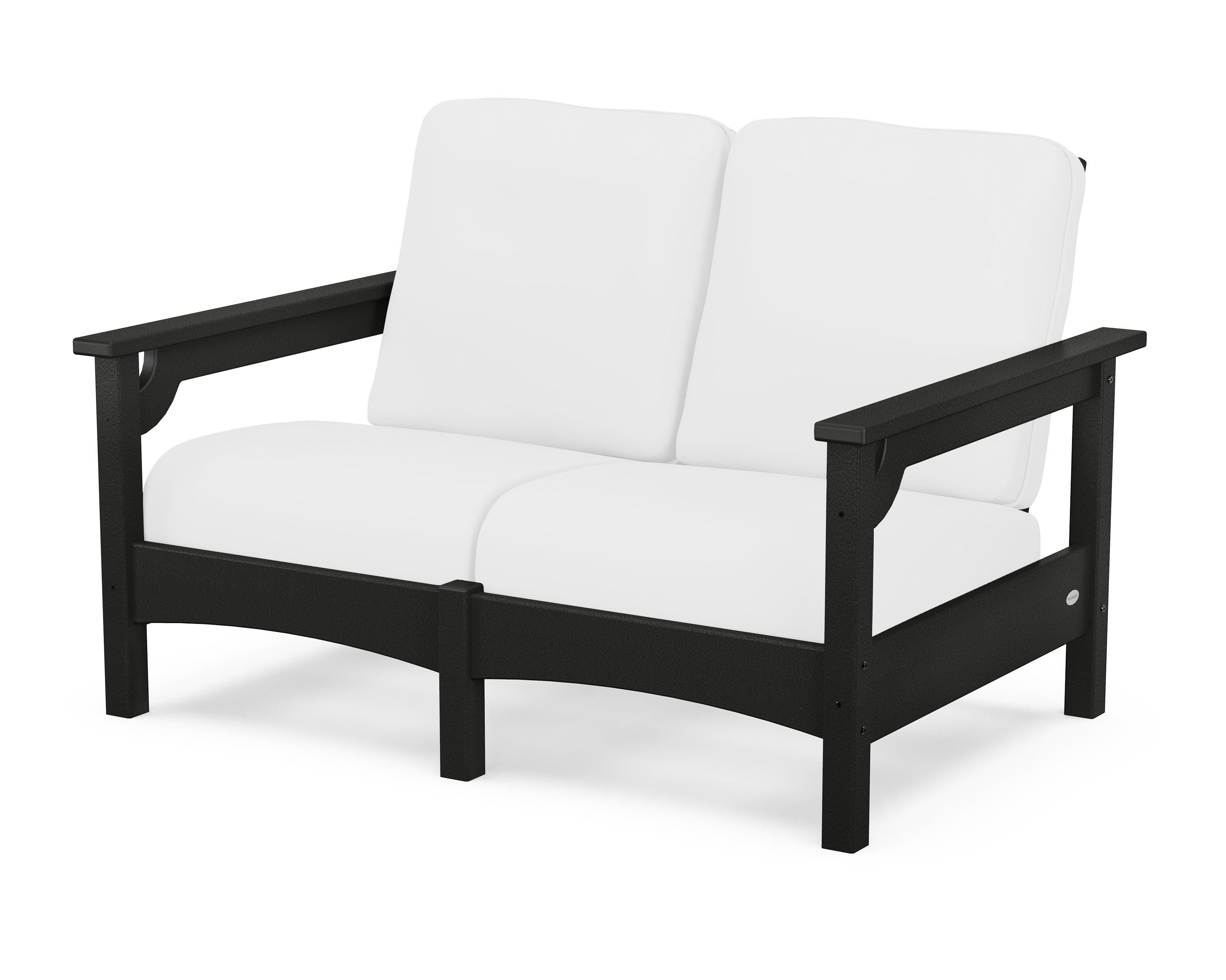 POLYWOOD® Club Loveseat in Black / Natural