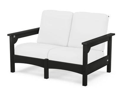 POLYWOOD® Club Loveseat in Black / Natural