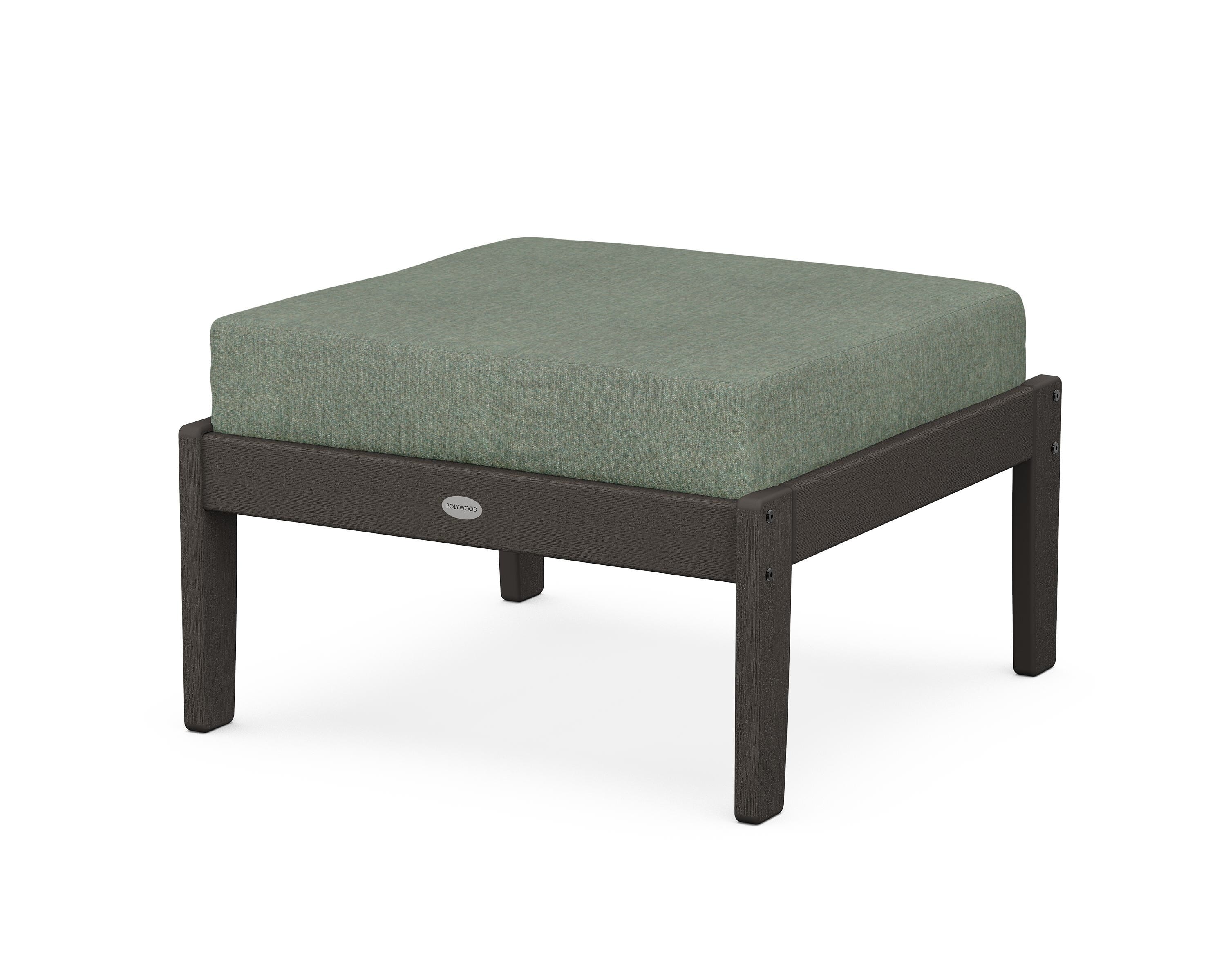 POLYWOOD® Braxton Deep Seating Ottoman in Vintage Coffee / Cast Sage