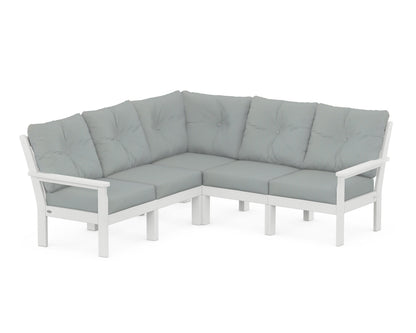 POLYWOOD® Vineyard 5-Piece Sectional in White / Spa