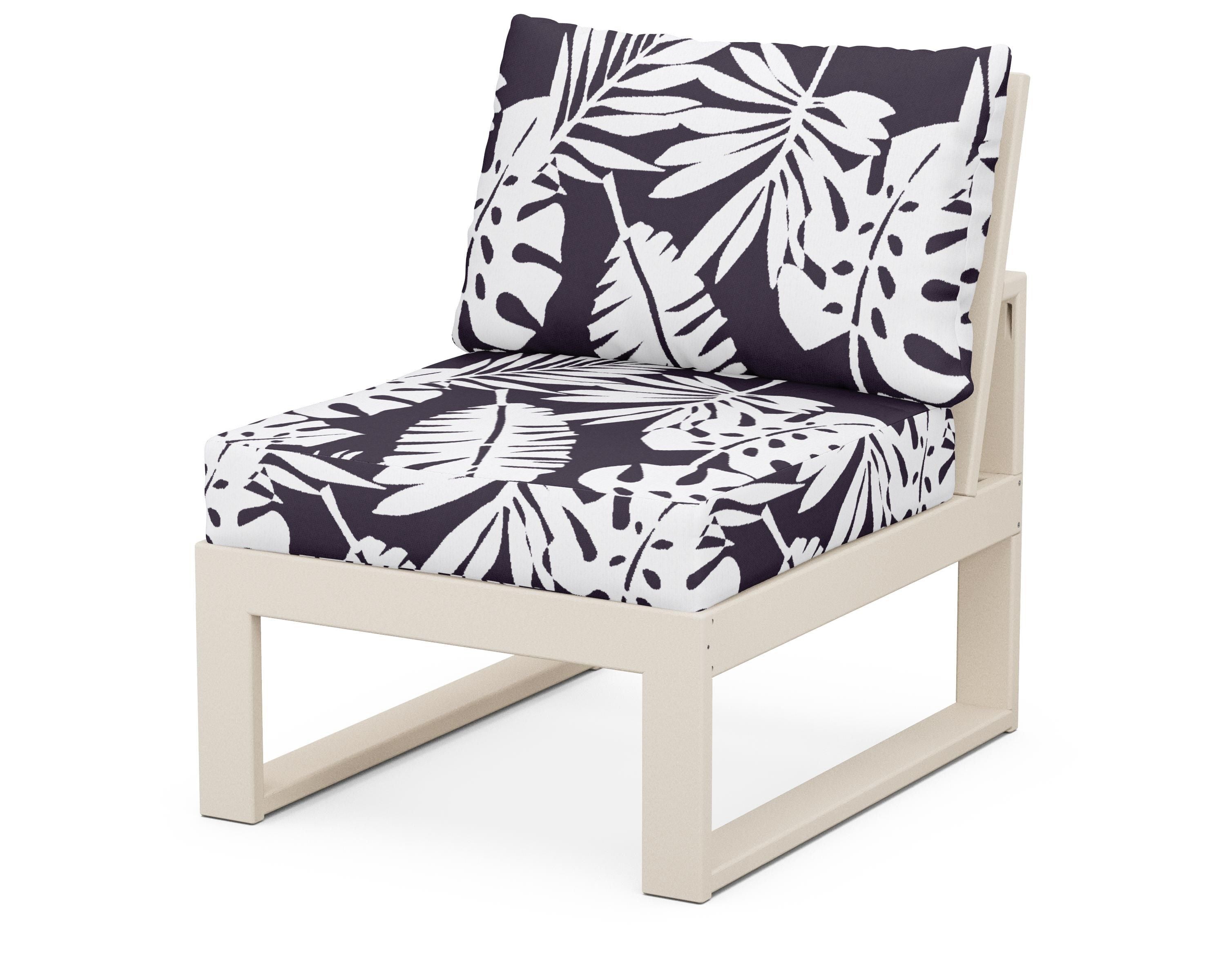 Unbranded Modular Armless Chair in Sand / Leaf Navy