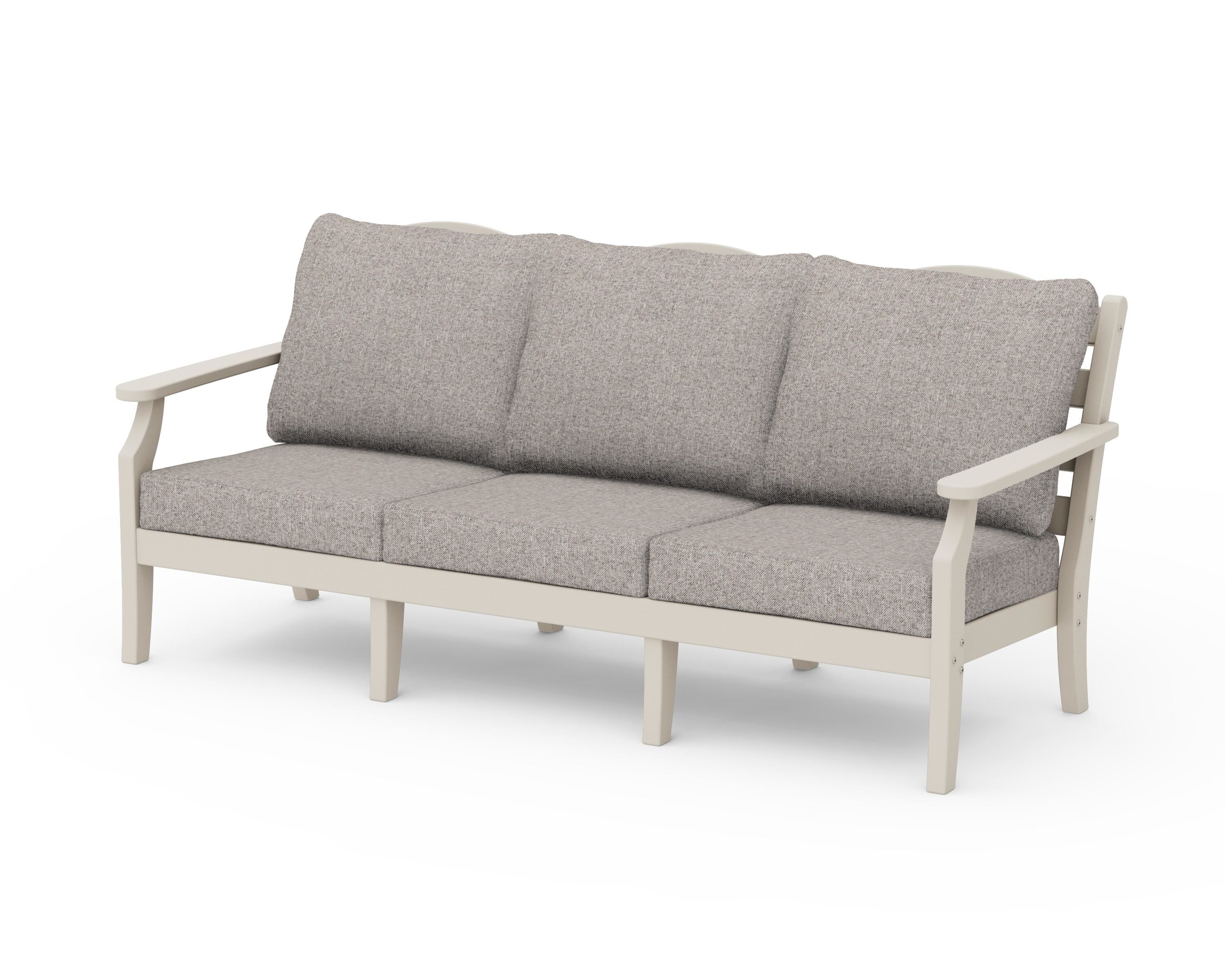 Draper James™ by  POLYWOOD® Savannah Deep Seating Sofa in Sand / Weathered Tweed