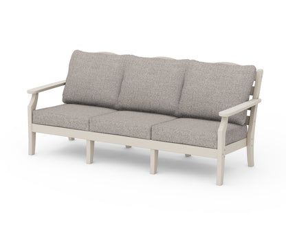 Draper James™ by  POLYWOOD® Savannah Deep Seating Sofa in Sand / Weathered Tweed