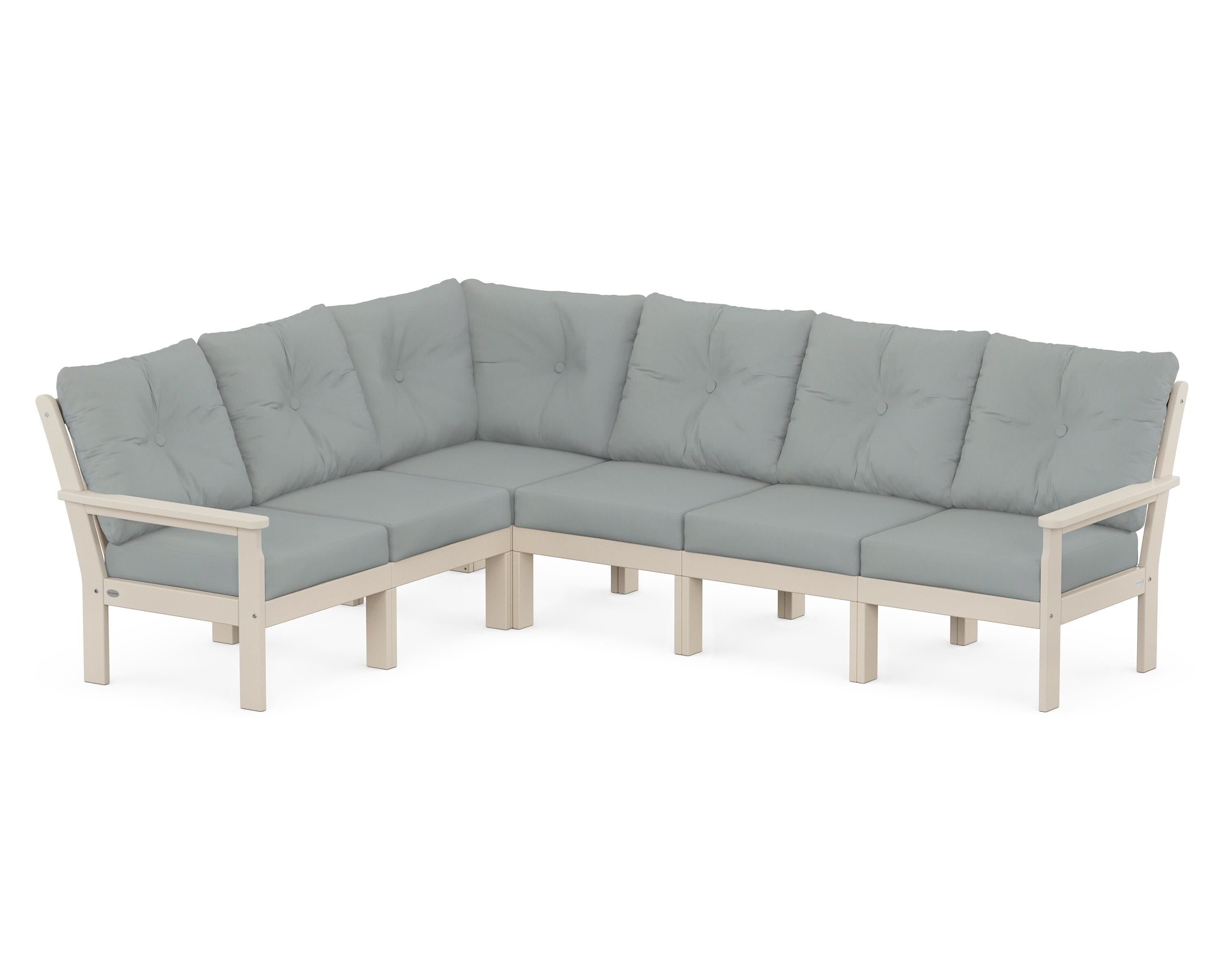 POLYWOOD® Vineyard 6-Piece Sectional in Sand / Spa