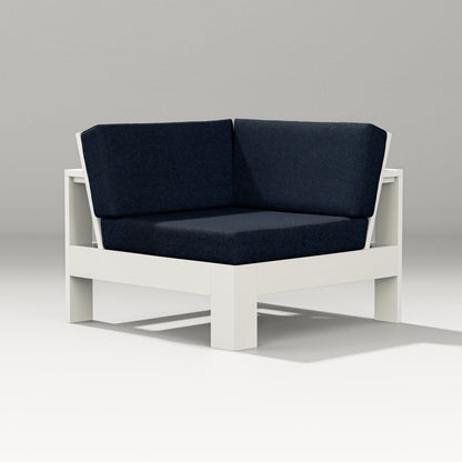 PW Designer Series Latitude Modular Corner Chair in Vintage White / Marine Indigo