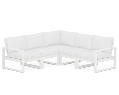POLYWOOD® EDGE 5-Piece Modular Deep Seating Set in White / Natural