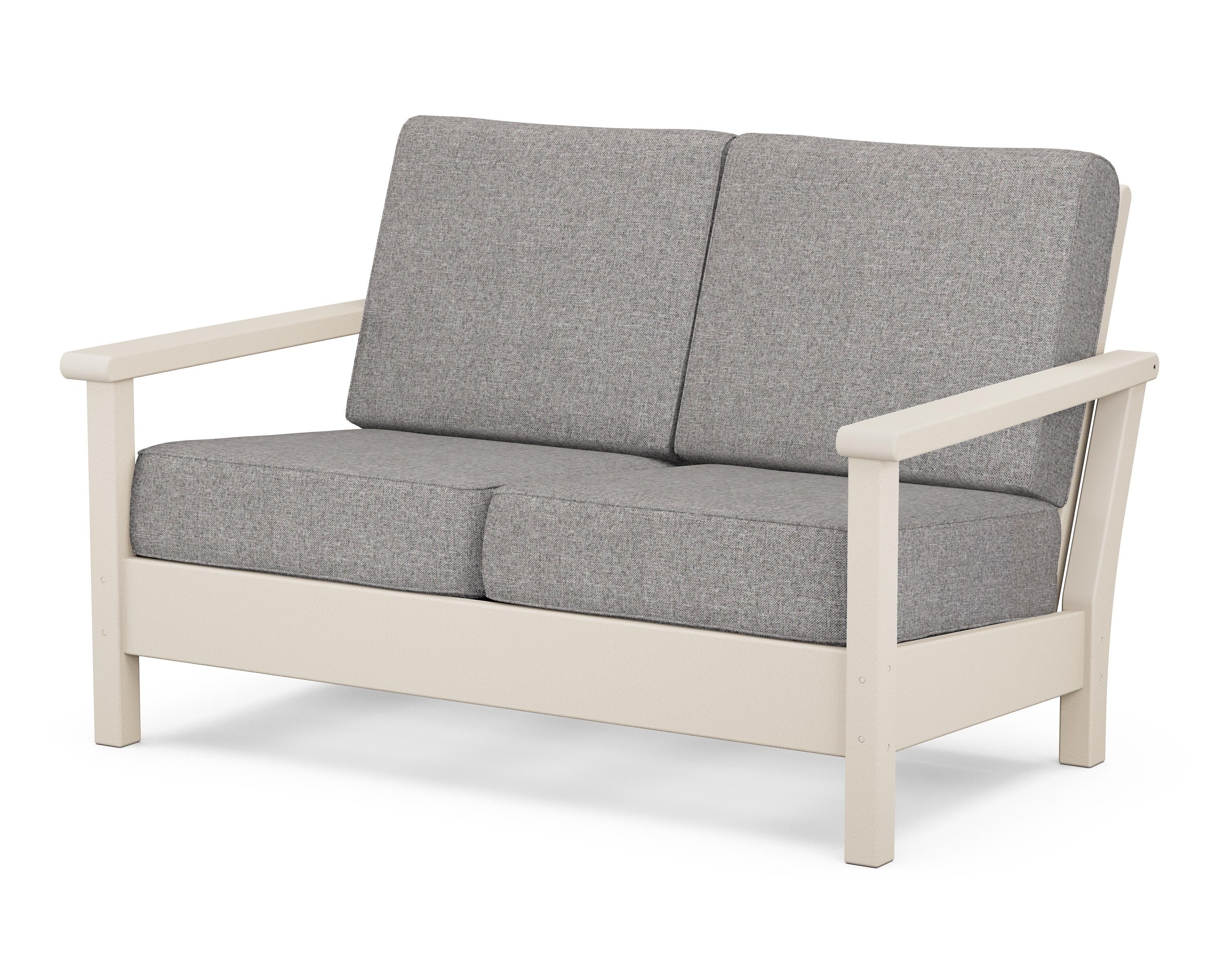 POLYWOOD® Harbour Deep Seating Loveseat in Sand / Grey Mist